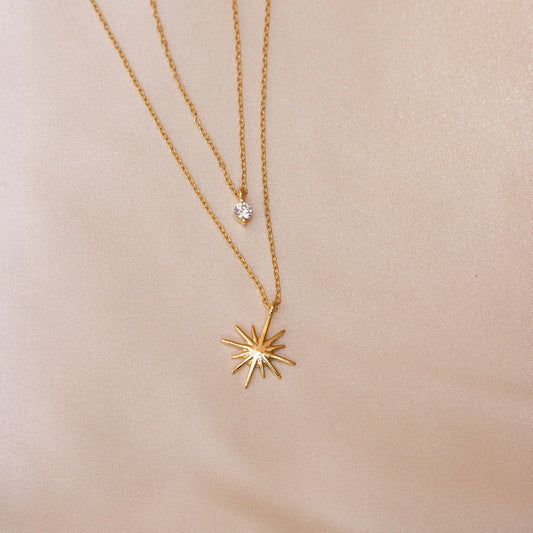 Star Zircon Layered Necklace